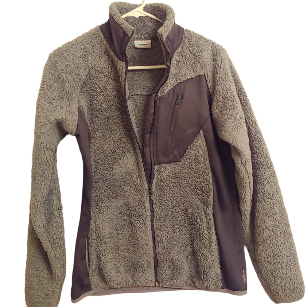 Grey Columbia Sherpa zip up jacket